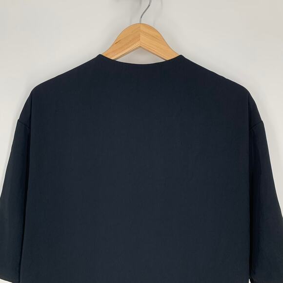 Everlane Japanese GoWeave Front-Zip 3/4 Sleeve Mini Dress in Black - Picture 10 of 13